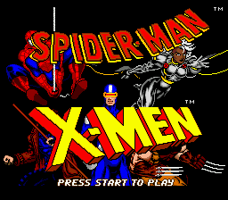 Spider-Man and X-Men - Arcade's Revenge (USA) Title Screen